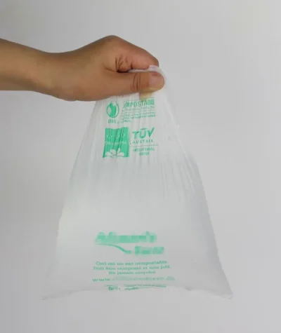 100% Biodegradable and Compostable Produce Bags on Roll - Flat-Seal Freshness Bag for Supermarket Fruit & Veg