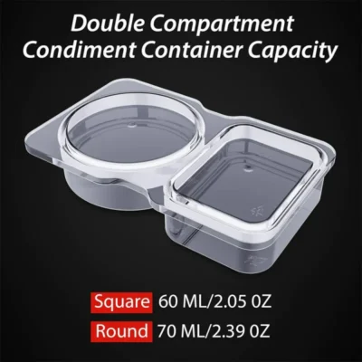 150ML Disposable Plastic Sauce Containers - Large BPA-Free Condiment Cups with Airtight Lids for Dipping Sauces, Oil, Vinegar & Salad