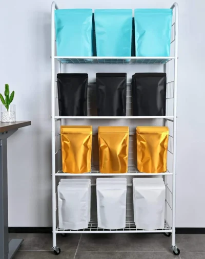 2 Gallon Stand-Up Mylar Bags - Large Aluminum Foil Laminated Plastic Bags, Moisture-Proof Heat-Seal Pouches for Nuts and Pet Food