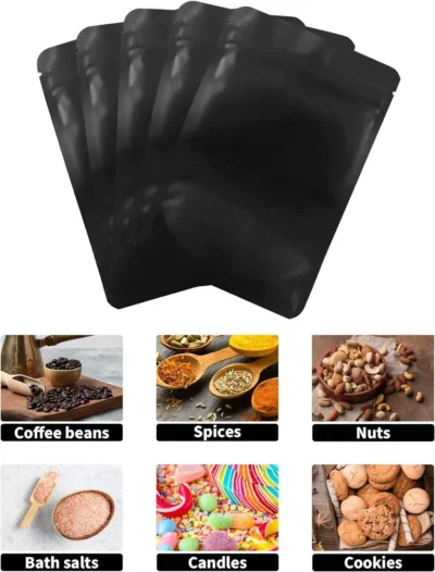 2 Gallon Stand-Up Mylar Bags - Large Aluminum Foil Laminated Plastic Bags, Moisture-Proof Heat-Seal Pouches for Nuts and Pet Food