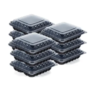 8x8 Inch Double Color Hinged Lid Food Container - Clamshell Meal Prep Box for Takeaway