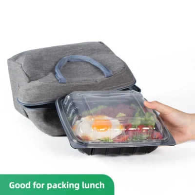 8x8 Inch Double Color Hinged Lid Food Container - Clamshell Meal Prep Box for Takeaway