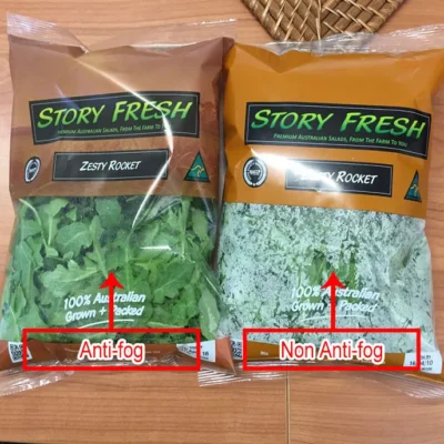 Anti-Fog Micro-Perforated Produce Bags - Crystal Clear BOPP Packaging Pouches for Fresh Cut Salad, Lettuce & Leafy Vegetables