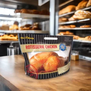 Anti-Fog Stand-Up Roasted Chicken Bags - Heat-Resistant Leak-Proof Ziplock Pouches for Hot Deli & Rotisserie Chicken