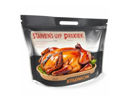 Anti-Fog Stand-Up Roasted Chicken Bags - Heat-Resistant Leak-Proof Ziplock Pouches for Hot Deli & Rotisserie Chicken