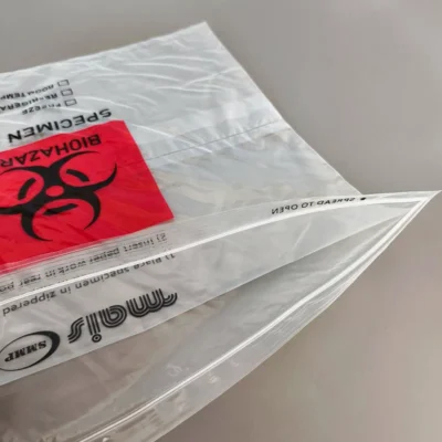 Biohazard PE Specimen Transport Bags - Medical Sample Bags with Zipper Seal & Document Pouch for Laboratory and Industrial Use