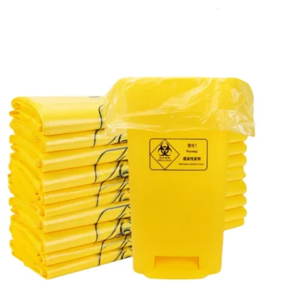 Custom Hospital PE T-shirt Medical Waste Bags - Vest-Handle Clinical Waste & Biohazard Bags for Disposable Hospital Garbage Management