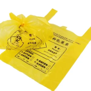 Custom Hospital PE T-shirt Medical Waste Bags - Vest-Handle Clinical Waste & Biohazard Bags for Disposable Hospital Garbage Management