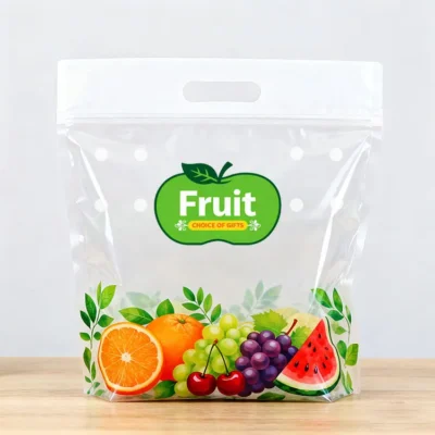 Custom Printed Ziplock Bags for Fresh Produce Packaging - Reusable High-Clarity Fruit and Vegetable Bags