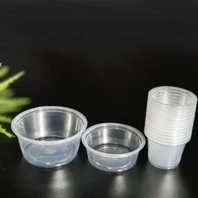 Customizable Transparent PET Disposable Cups - Clear Portion Cups with Lids for Fruit, Ice Cream, Yogurt & Premium Sauces