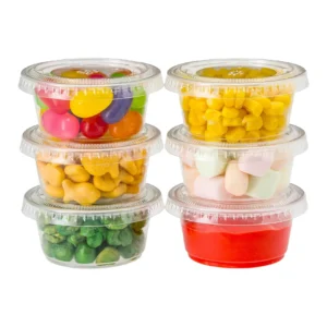Customizable Transparent PET Disposable Cups - Clear Portion Cups with Lids for Fruit, Ice Cream, Yogurt & Premium Sauces