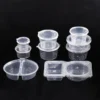 Customized Multi-Size Transparent Sauce Cups - Disposable Food-Grade Plastic Takeaway Containers with Airtight Lids