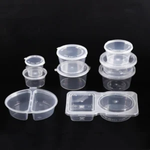 Customized Multi-Size Transparent Sauce Cups - Disposable Food-Grade Plastic Takeaway Containers with Airtight Lids