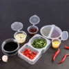Customized Multi-Size Transparent Sauce Cups - Disposable Food-Grade Plastic Takeaway Containers with Airtight Lids