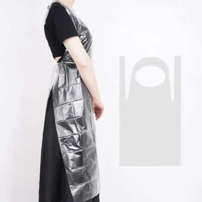Disposable Plastic PE Aprons for Factory Cleaning - Waterproof & Chemical-Resistant Lightweight Protective Aprons for Industrial Hygiene