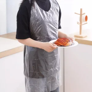 Disposable Plastic PE Aprons for Factory Cleaning - Waterproof & Chemical-Resistant Lightweight Protective Aprons for Industrial Hygiene