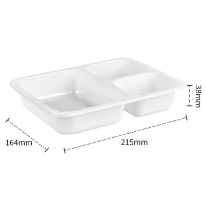 Dual-Ovenable 3-Compartment CPET Food Tray - Freezer-to-Oven Ready Meal Container with Lid