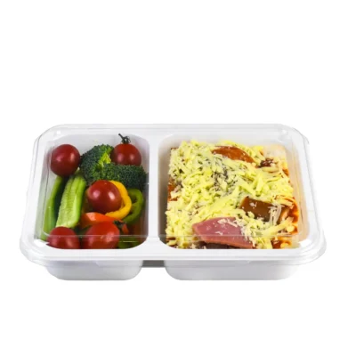 Dual-Ovenable 3-Compartment CPET Food Tray - Freezer-to-Oven Ready Meal Container with Lid