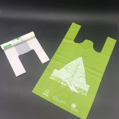 Eco-Friendly Compostable T-Shirt Bags - 100% Biodegradable Cornstarch Packaging Bags for Carry-Out & Retail