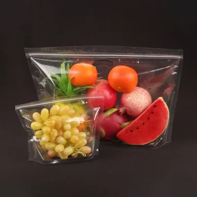Heavy-Duty Stand-Up Fruit Packaging Bags - Clear Resealable Zipper Pouches with Vent Holes for Grapes, Apples & Fresh Produce Wholesale
