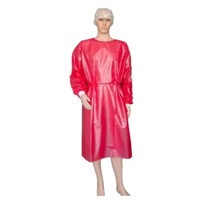 Impervious Fluid-Resistant Isolation Gowns - PE Coated Polypropylene (PP+PE) Protective Cover Gowns for Medical & Industrial Safety