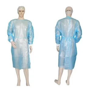 Impervious Fluid-Resistant Isolation Gowns - PE Coated Polypropylene (PP+PE) Protective Cover Gowns for Medical & Industrial Safety