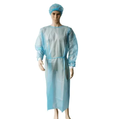 Impervious Fluid-Resistant Isolation Gowns - PE Coated Polypropylene (PP+PE) Protective Cover Gowns for Medical & Industrial Safety