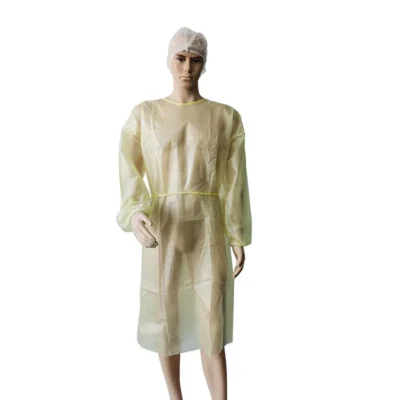 Impervious Fluid-Resistant Isolation Gowns - PE Coated Polypropylene (PP+PE) Protective Cover Gowns for Medical & Industrial Safety