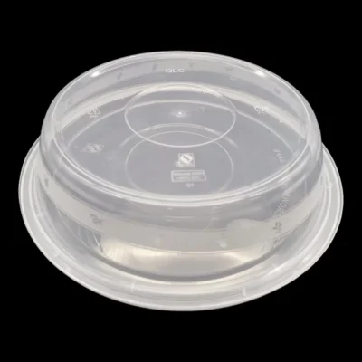 Premium Single-Tier Disposable Food Container with Metallic-Finish Lid - High-Clarity Microwavable Take-out Box