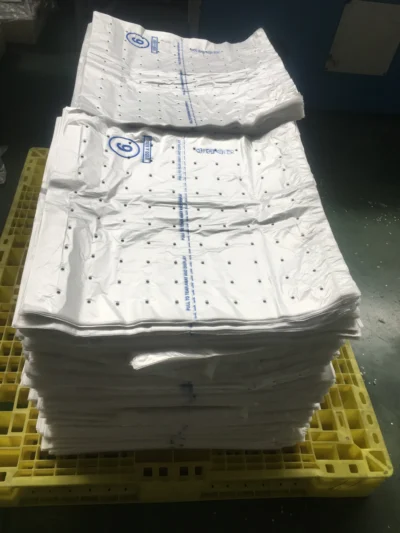 Macro-Perforated HDPE Liner Bags - Vented Plastic Packaging with High-Flow Air Holes for Industrial Produce Storage