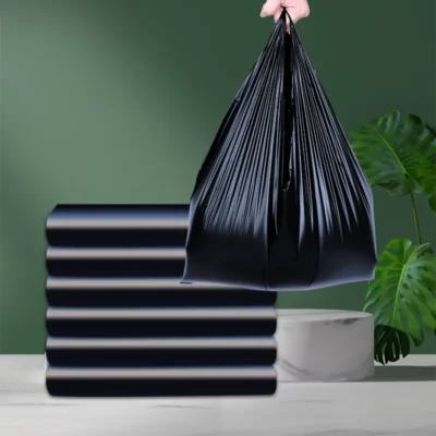 Manufacturer Wholesale Heavy-Duty Embossed Garbage Bags - Customizable Black Plastic Waste Bags for Industrial & Commercial Use