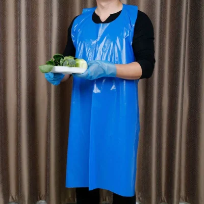 Premium Flat-Pack Disposable PE Aprons - Sleeveless Waterproof Plastic Protection in Multiple Colors for Industrial & Kitchen Use