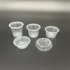 Sturdy Disposable PP Portion Cups - 0.5oz to 1.25oz Clear Plastic Soufflé Cups with Airtight Lids for Salad Dressing & Samples