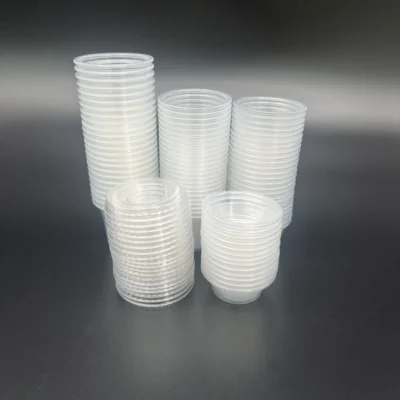 Sturdy Disposable PP Portion Cups - 0.5oz to 1.25oz Clear Plastic Soufflé Cups with Airtight Lids for Salad Dressing & Samples