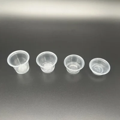 Sturdy Disposable PP Portion Cups - 0.5oz to 1.25oz Clear Plastic Soufflé Cups with Airtight Lids for Salad Dressing & Samples