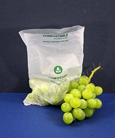 Clear PLA/PBAT Biodegradable Produce Bags on Roll - Premium Compostable Storage for Bread, Fruit, and Vegetables
