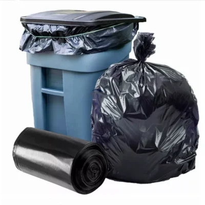 Tear-Free Interleave Recyclable Garbage Bag Rolls - Heat-Seal Side Gusset & Square Bottom Plastic Refuse Sacks with Embossed Texture