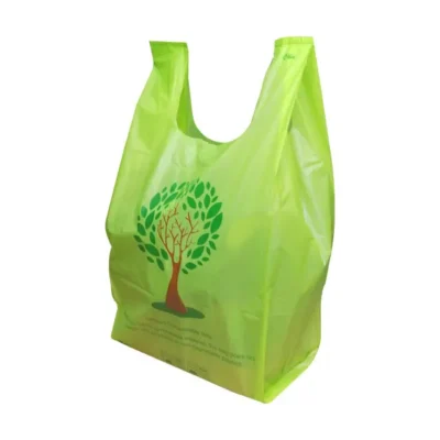 Wholesale 100% Compostable Cornstarch Bags - Sustainable Eco-Friendly Biodegradable Shopping Bags with Easy-Tie Handles for Vegetables