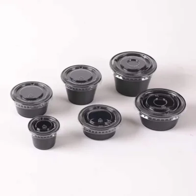 Wholesale Disposable PP Sauce Cups - 1oz to 4oz Clear Plastic Portion Cups with Lids for Condiments & Dipping Sauce