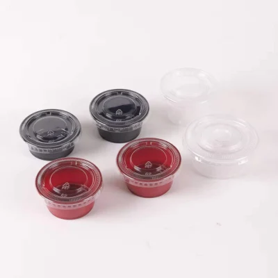 Wholesale Disposable PP Sauce Cups - 1oz to 4oz Clear Plastic Portion Cups with Lids for Condiments & Dipping Sauce
