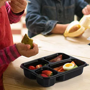 Microwavable 2-Compartment Meal Prep Container - Leak-Proof Disposable Bento Box for Catering