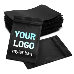 3.5g Matte Black Mylar Bags - Smell Proof Aluminum Foil Pouches, Double-Sided Flat Resealable & Heat-Sealable Bags